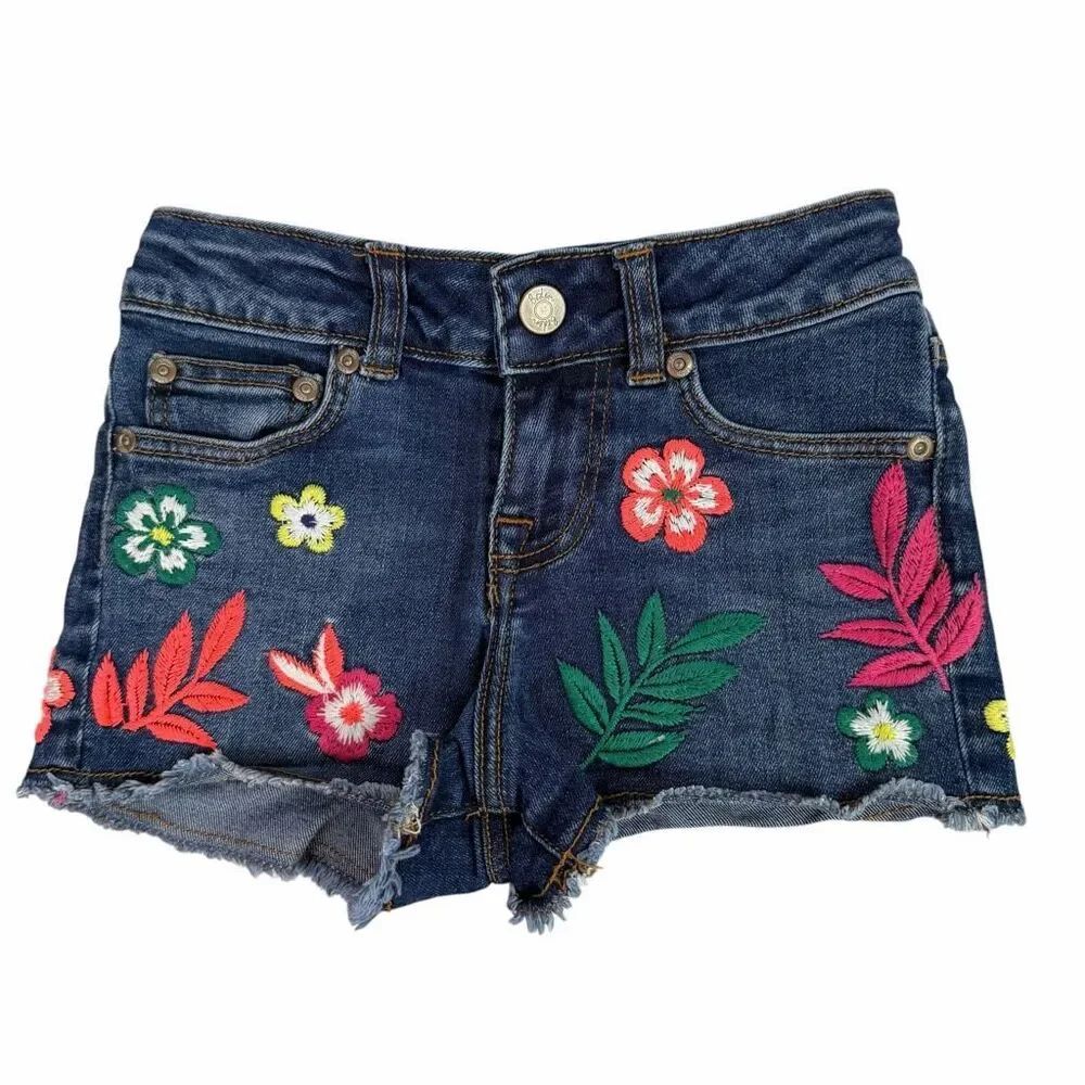 Boden Denim Shorts with Embroidery size 6